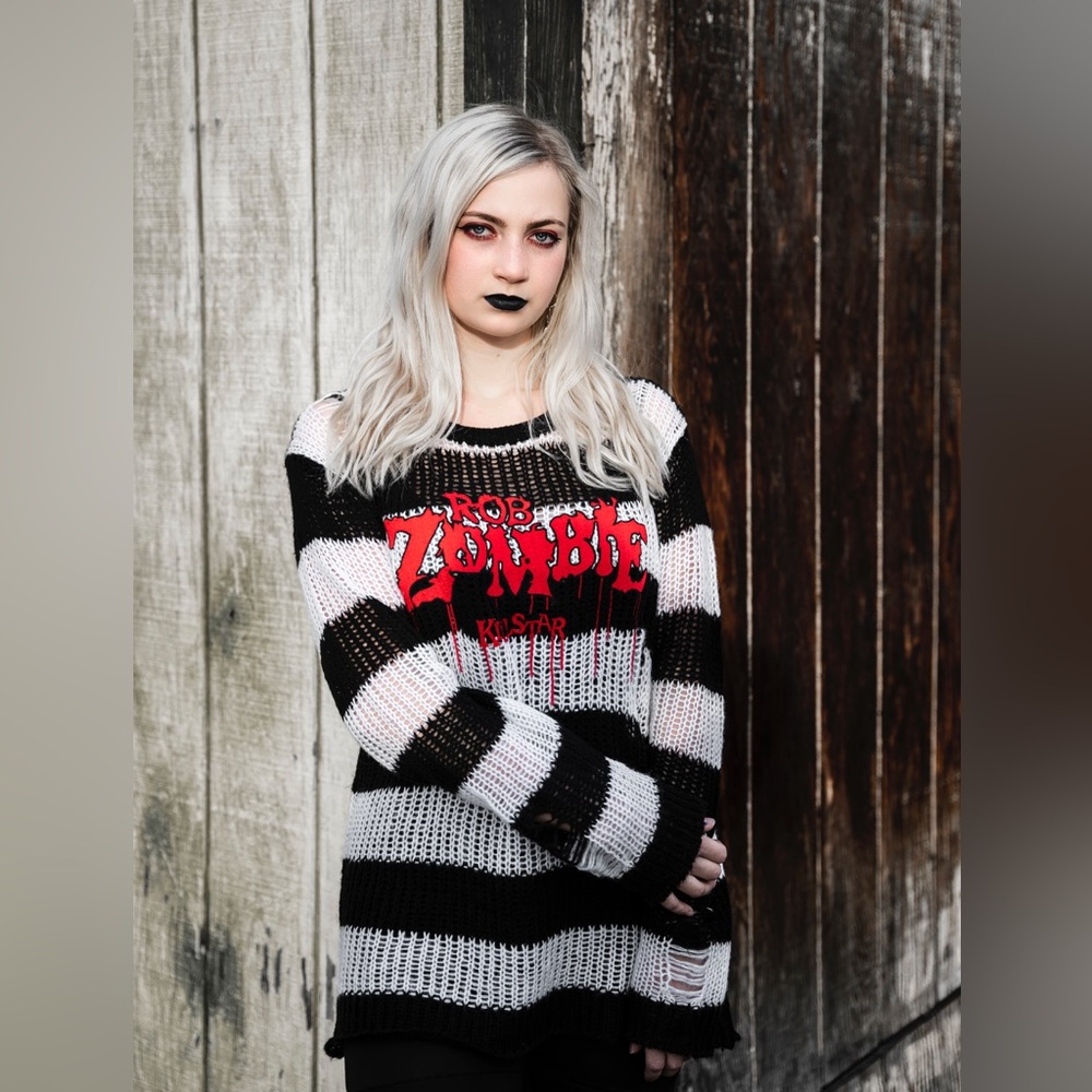 Black and White Striped Sweater